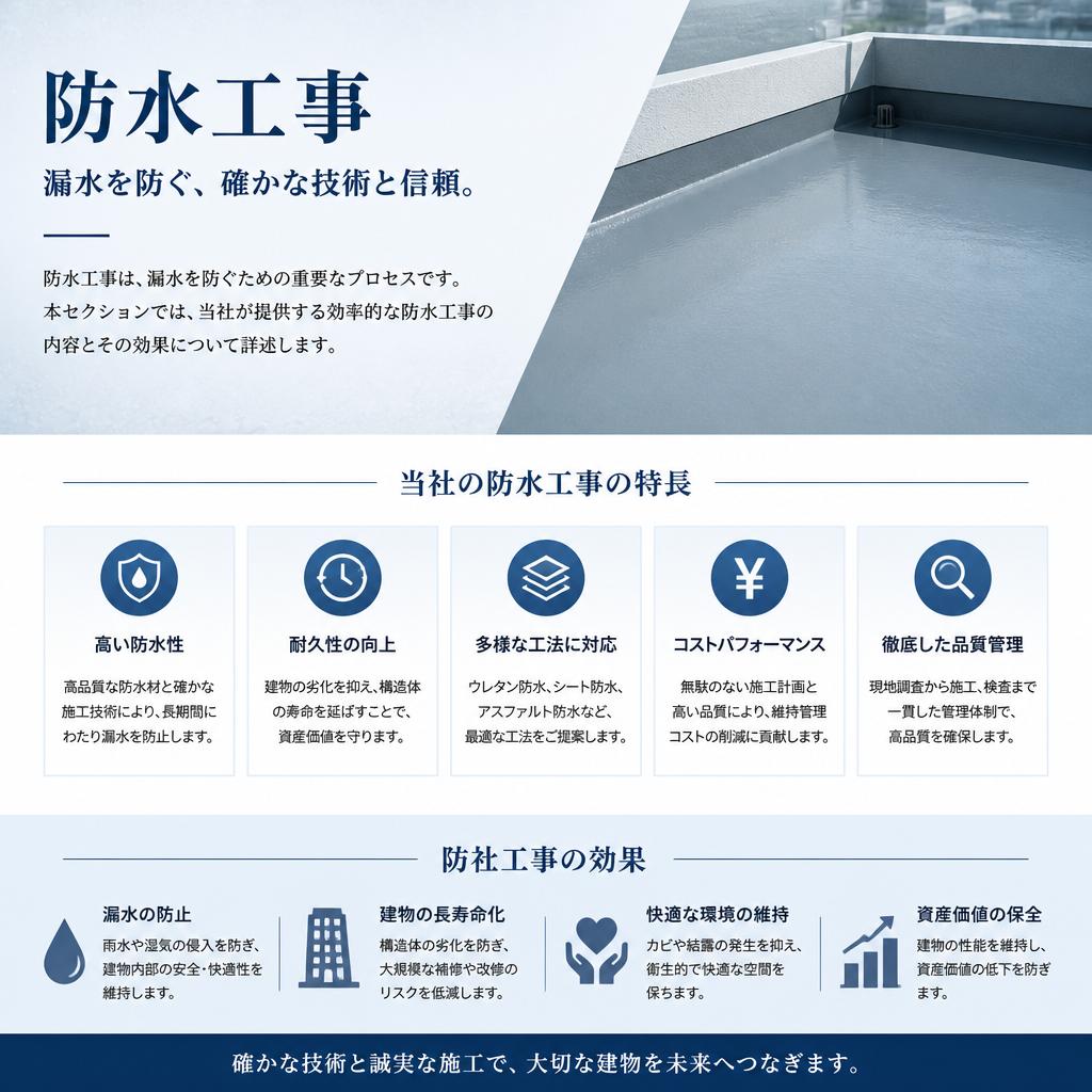 効率的な防水工事の提供