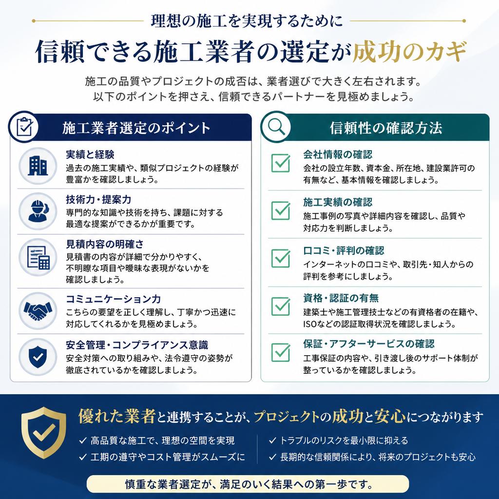 信頼できる施工業者の選び方