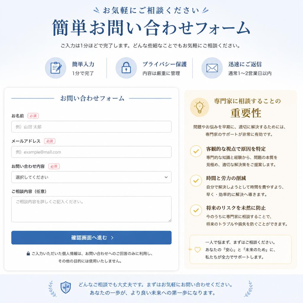 今すぐ相談しよう！
