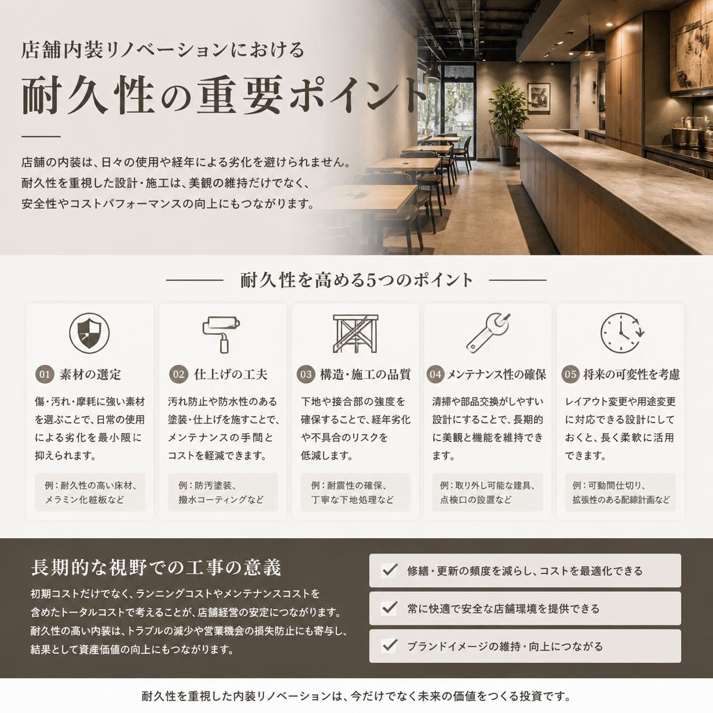 4. 耐久性を考慮した店舗改装