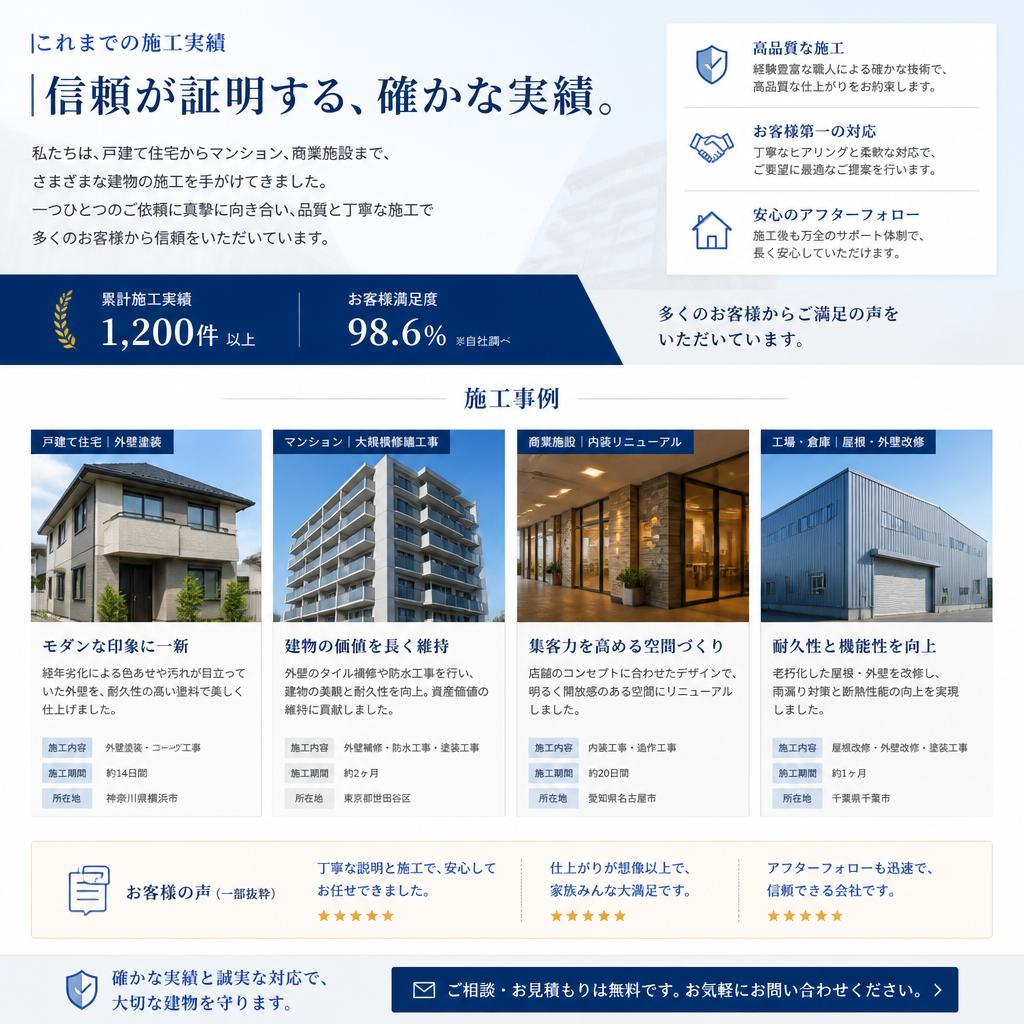 実績と信頼の証明