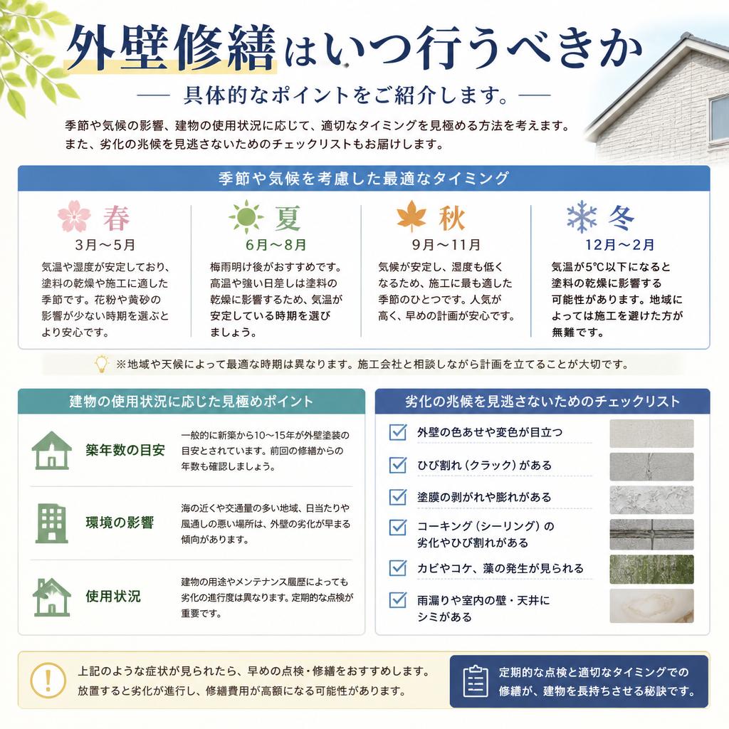 外壁修繕のタイミング