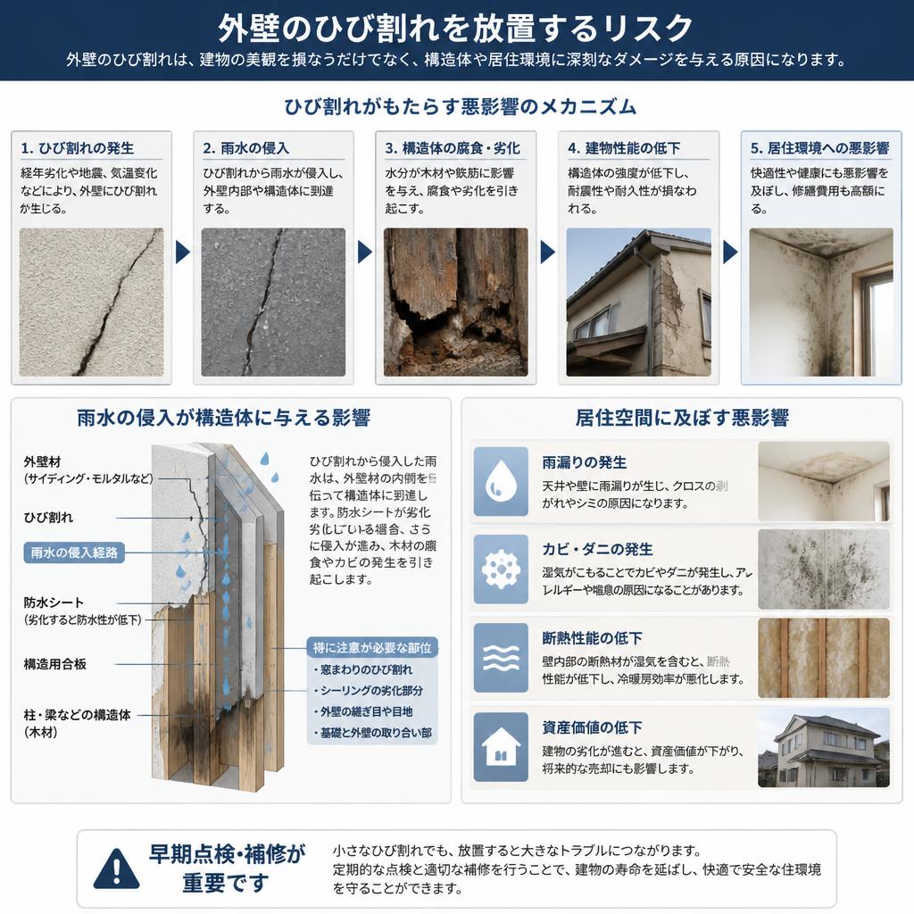 ひび割れがもたらす危険性