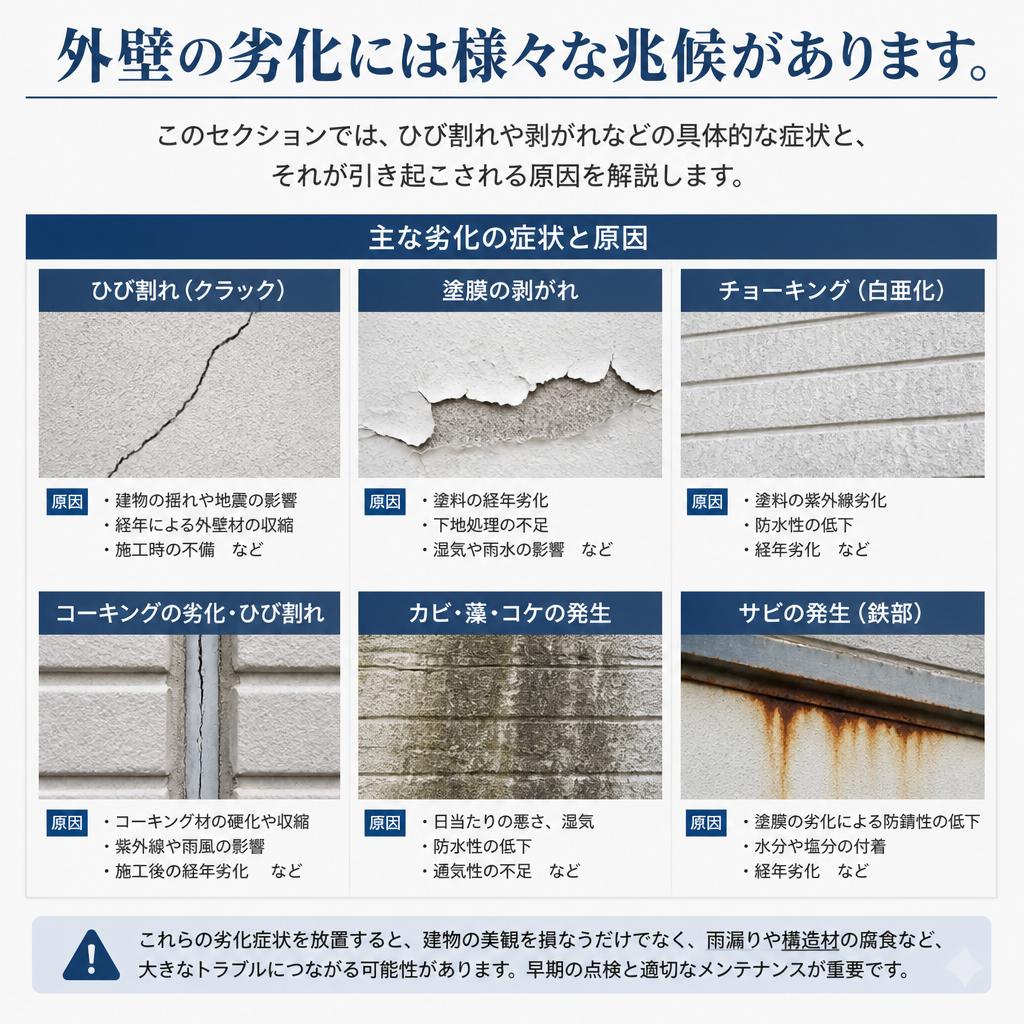 劣化の兆候とその原因