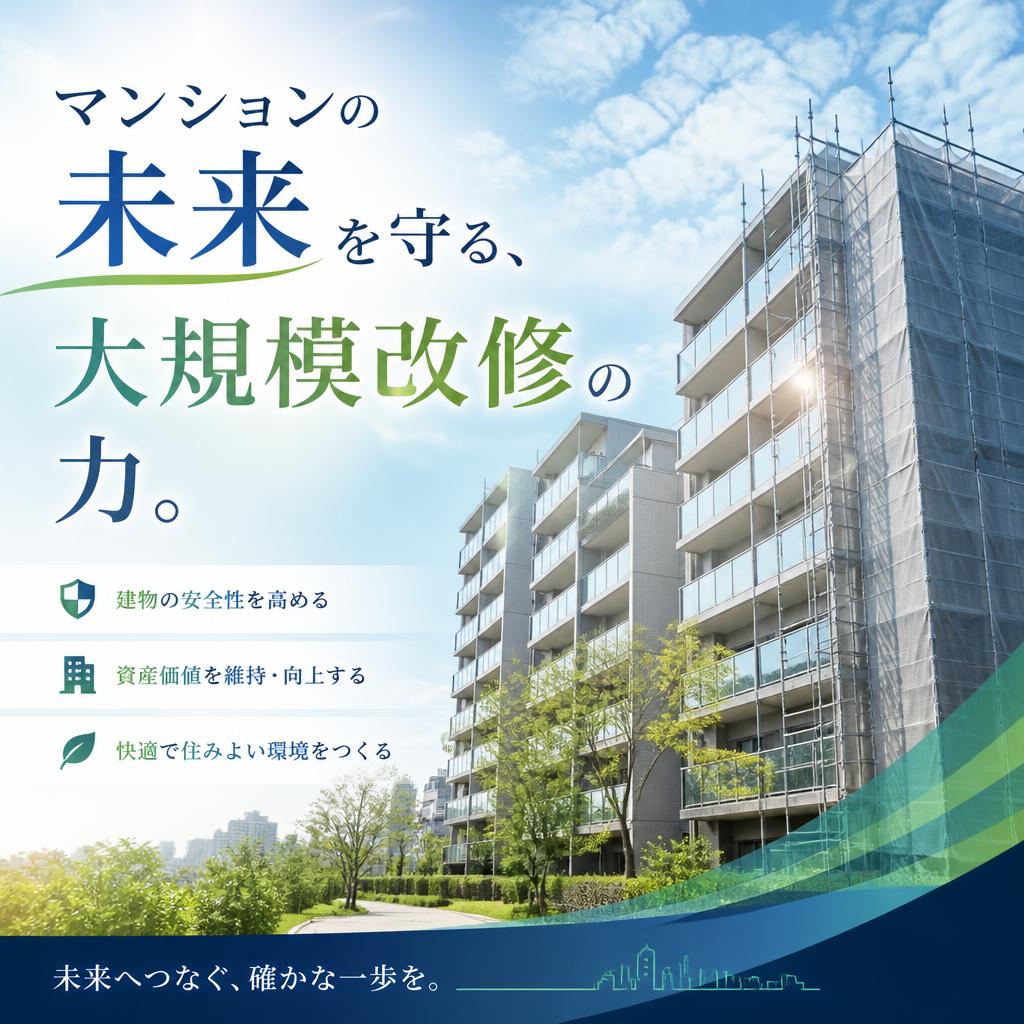 マンションの未来を守る、大規模改修の力。