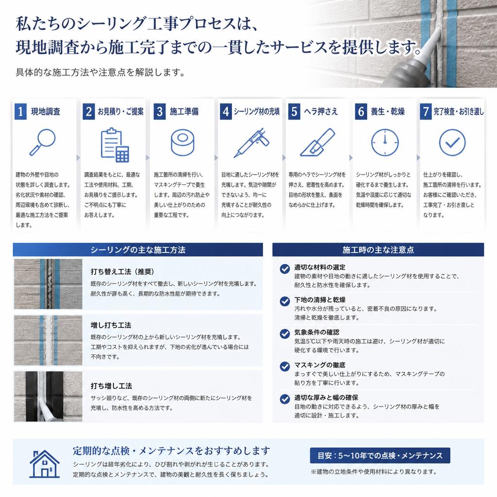 外壁シーリング工事の流れ